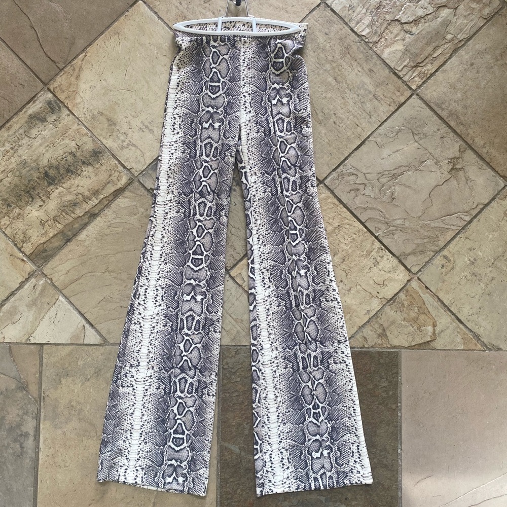Bershka snake print flare trousers